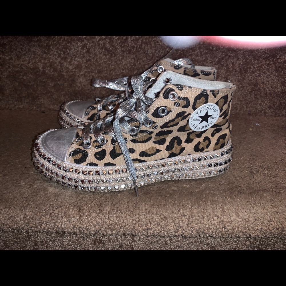 Cheetah with diamonds sneakers